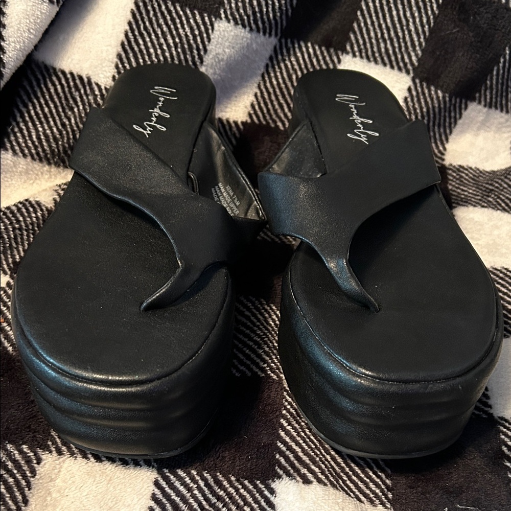 Stylish Black Platform Sandals by Wonderby
